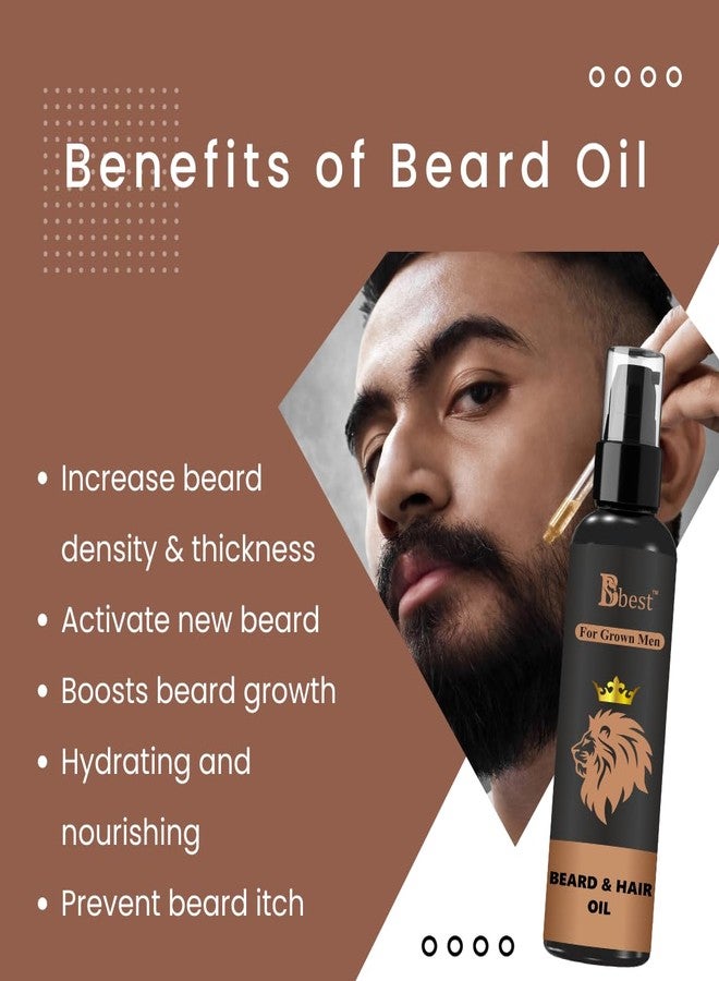 BBest Beard and Hair growth oil for men 100 ml | Natural hair oil for Thicker & Longer Beard | Beard Oil for uneven, patchy & Fast Beard Growth - Image 3